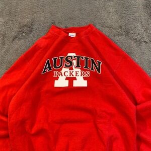Austin Packers Red Crewneck Sweatshirt Mens Medium